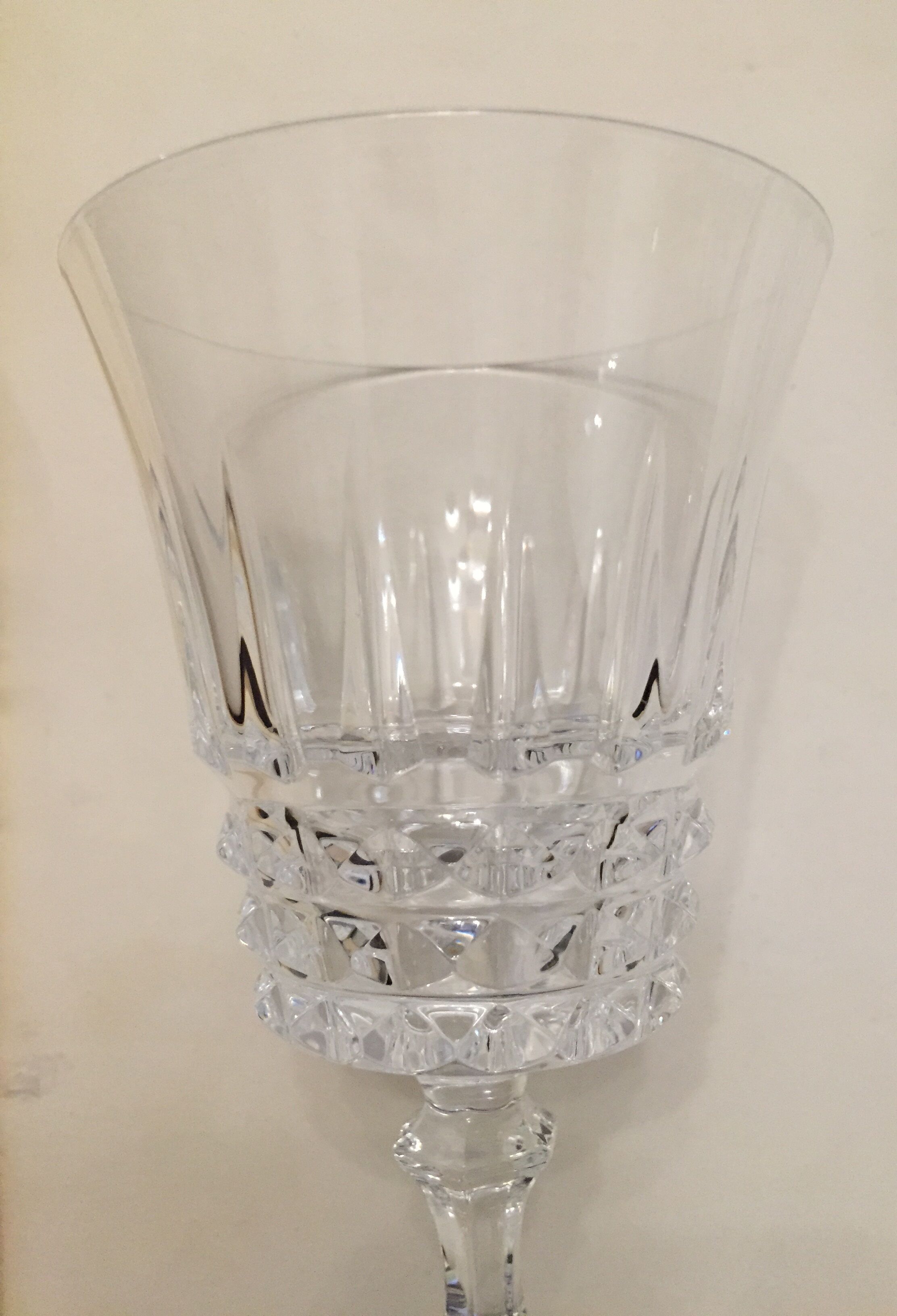 Set of 6 crystal wine glasses