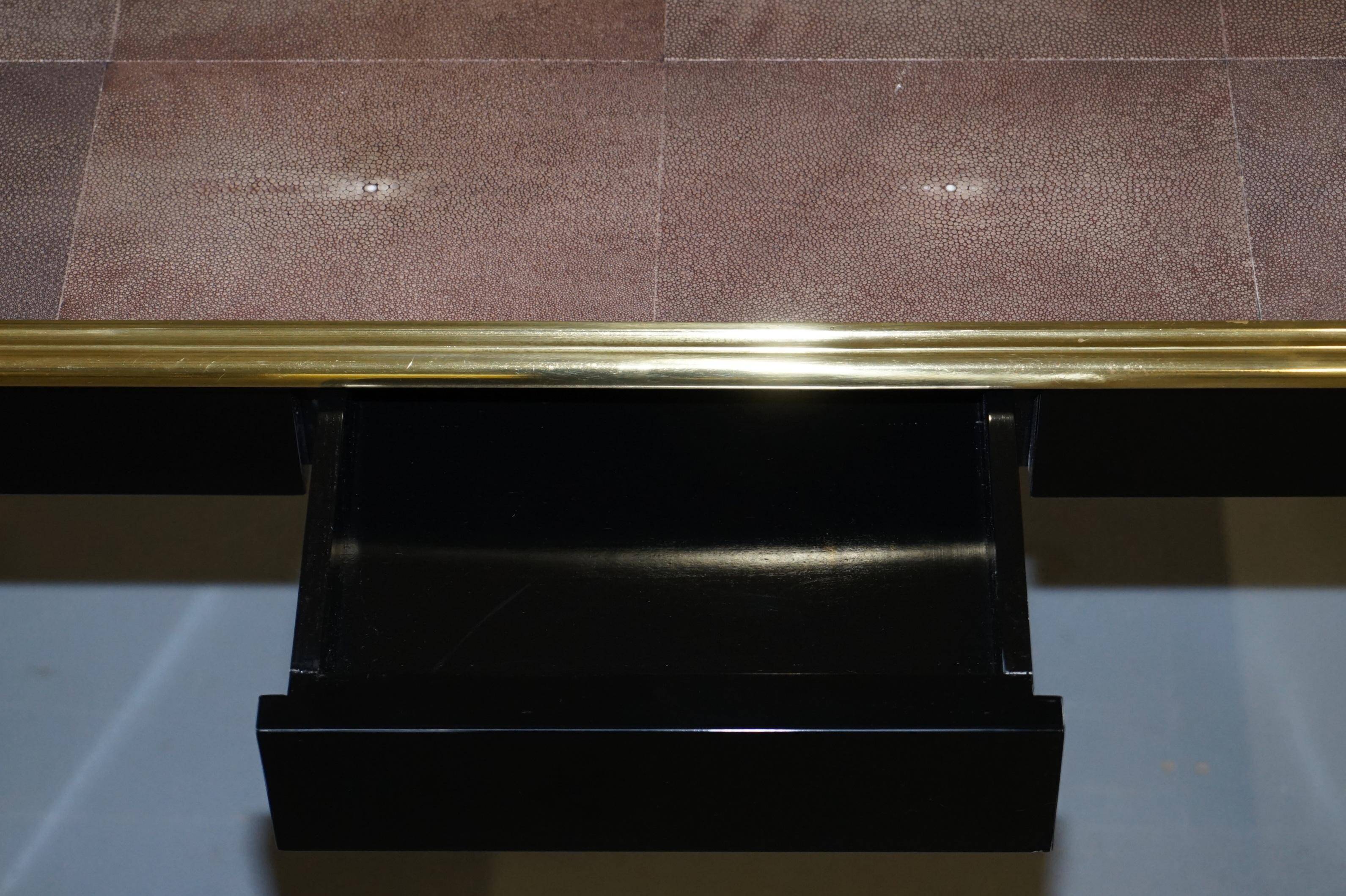 Shagreen Desk with Gold Metal, Modern Model