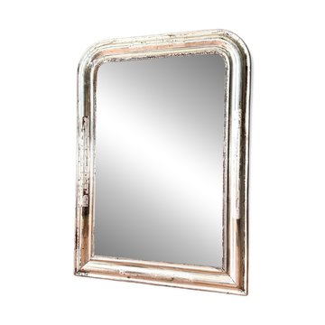 Louis-Philippe antique mirror with silver leaf, 19th century.