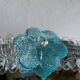 Small blue and white glass table or wall mirror from Murano, 1960s, Italy.