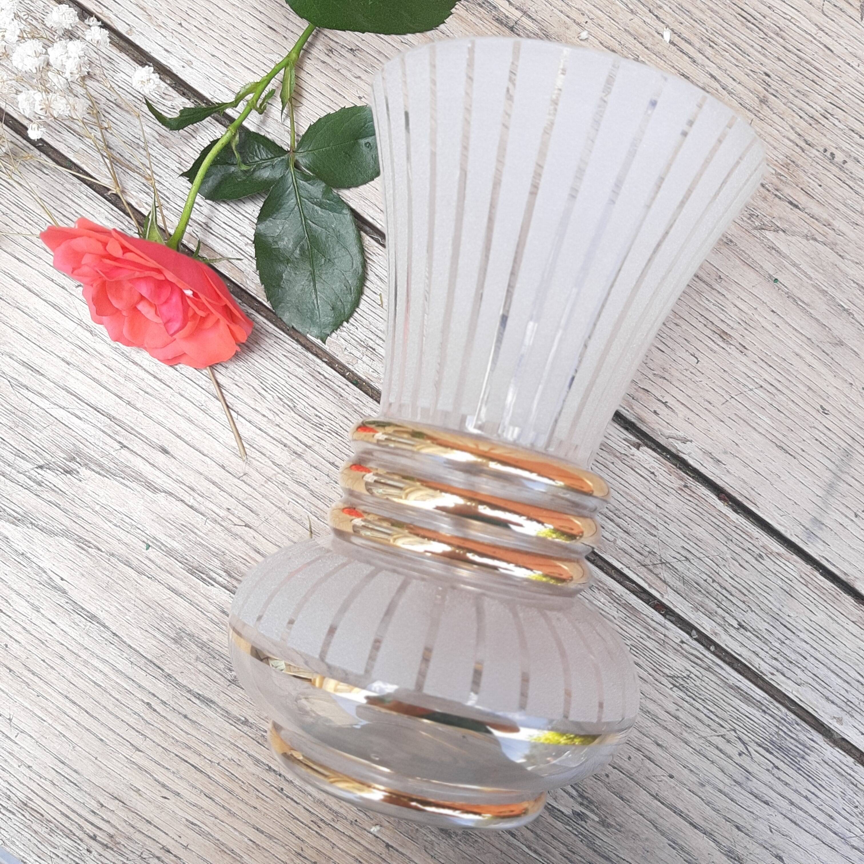 Granite and gilded glass vase 50s