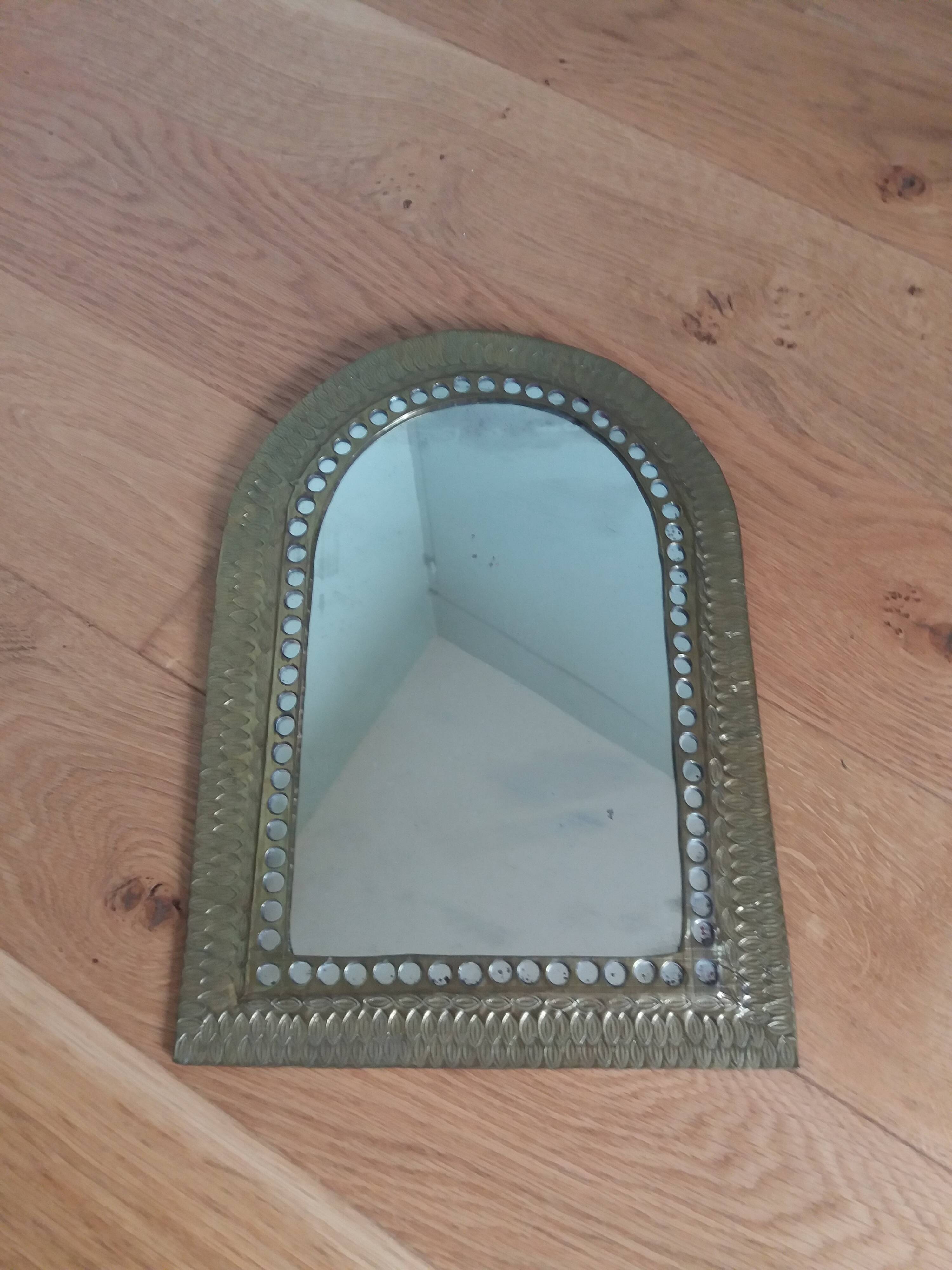Oriental brass mirror 36x26