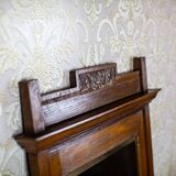 Vintage Floor Mirror in Light Brown Oak Frame, 1950s