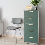 Chaise vintage en skaï et chrome années 50