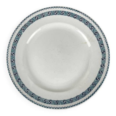 Grand plat rond ''Rachel'' Moulins des loups & Hamage, terre de fer, XXe