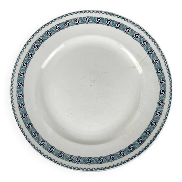 Large round dish "Rachel" Moulins des loups & Hamage, iron earth, 20th century