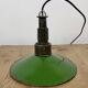 Industrial Green Enamel Military Pendant Lamp with Cast Aluminium Top, 1960