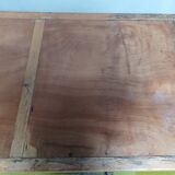 Large industrial metal and beech table