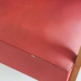 Fauteuil vintage en bois de hêtre et revêtement en eskay. France, années 60