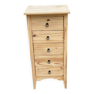 Vintage chest of drawers renovated in raw solid wood