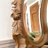 Beveled carved wooden mirror 120x103 vintage