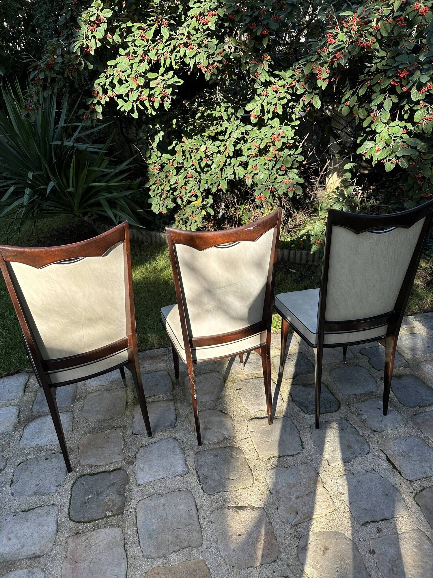 Set of 6 high back dining chairs from the 1950s - 1960s