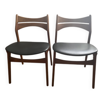 Ensemble de deux chaises de salle à manger conçu par ERIK BUCH