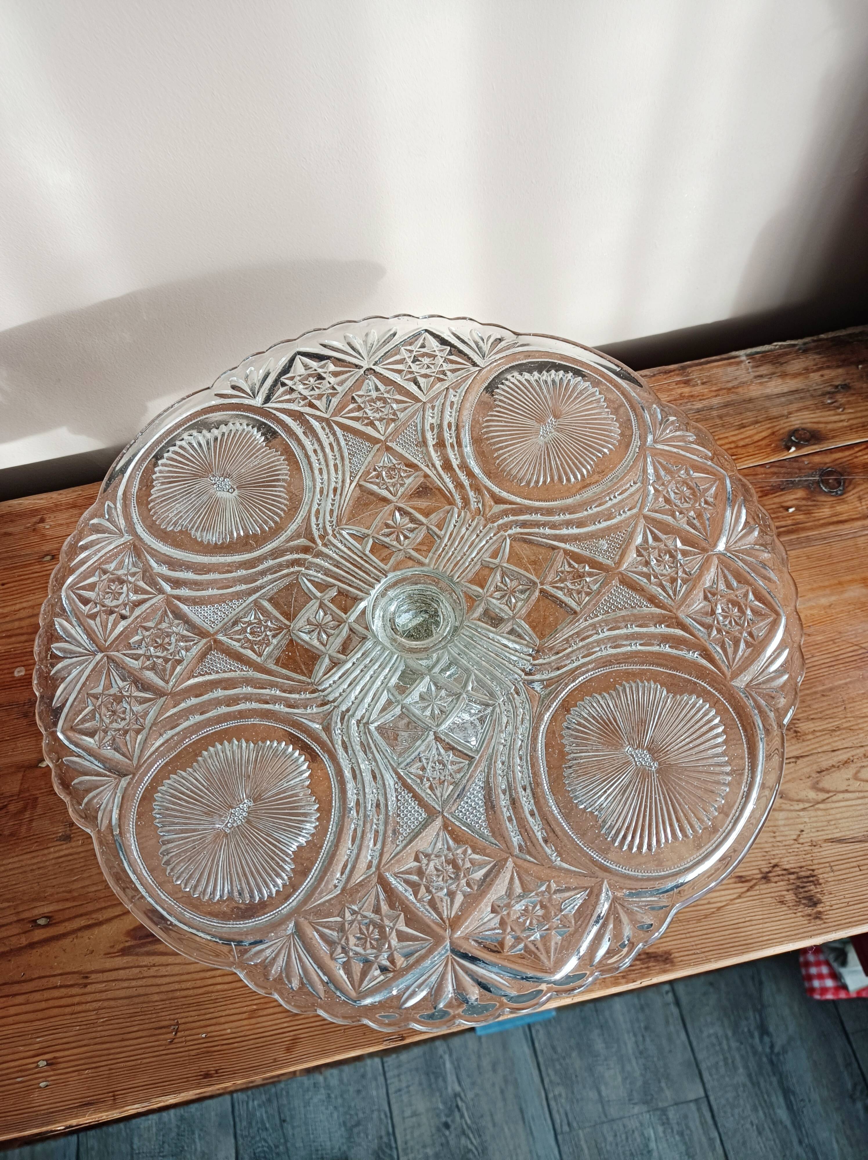 Cut glass cake stand