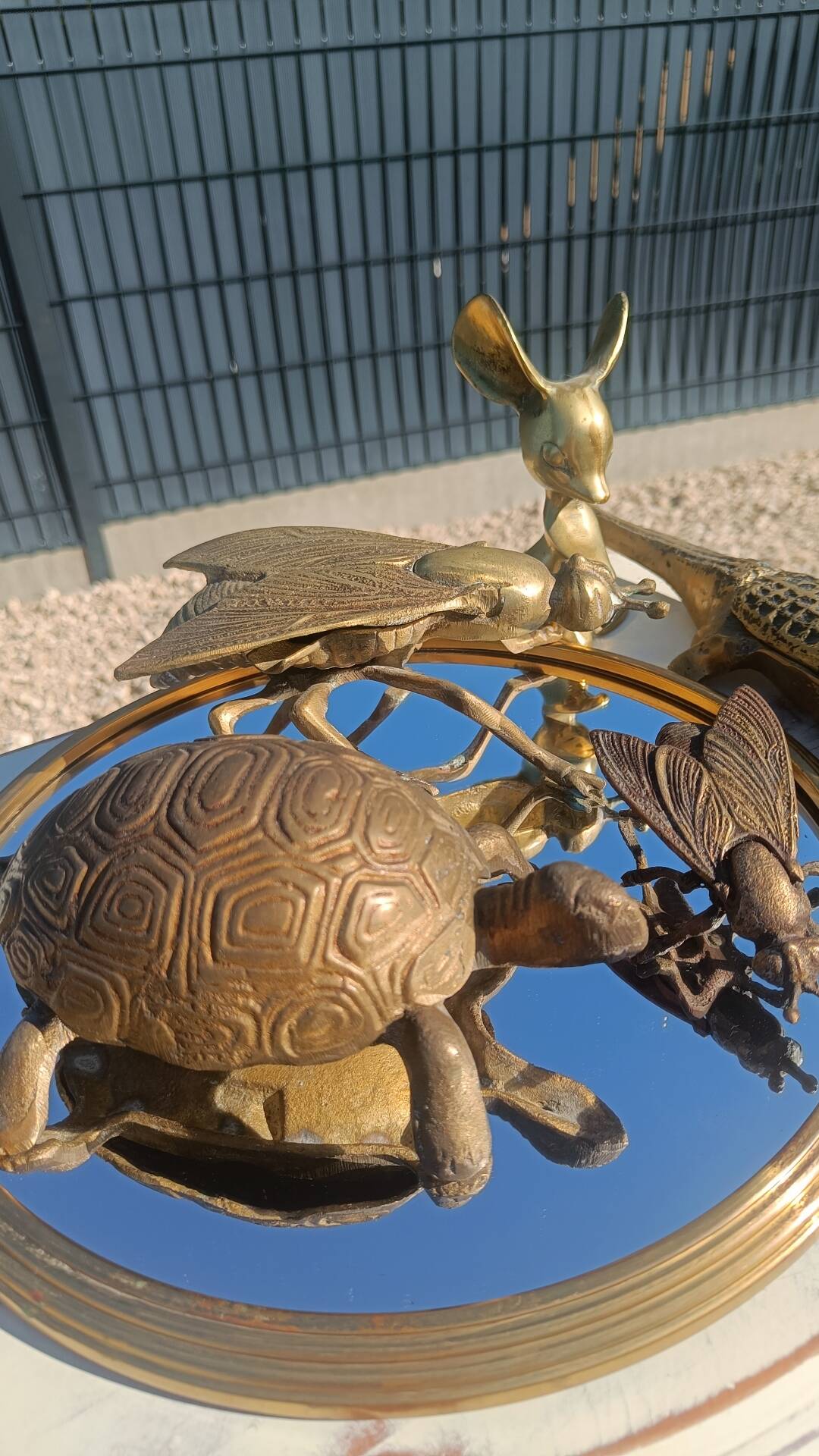 Vintage bronze turtle ashtray