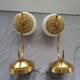 Pair of brass and glass wall lights