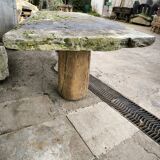Large brutalist slate table