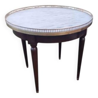 Bouillotte coffee table with antique marble top, Louis XVI style