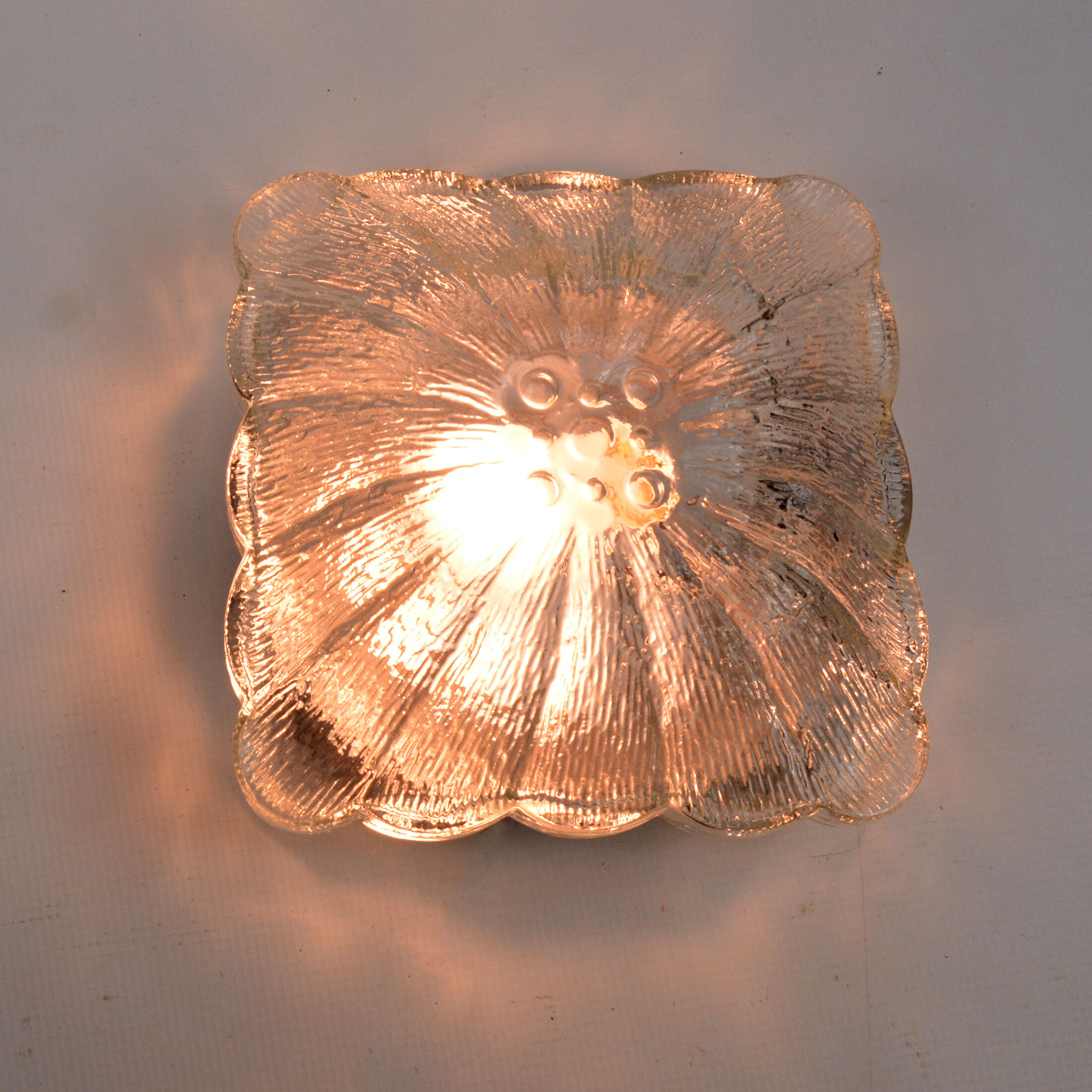 1970s modern glass plafond HP Leuchten, Germany