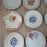 13 mismatched antique dessert plates