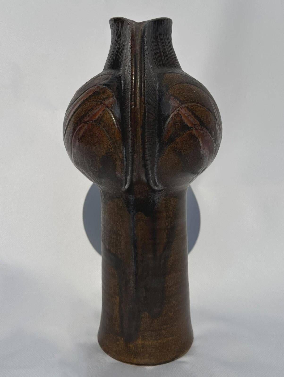 Fritz van Daalen studio pottery totem vase, 1960s-70s