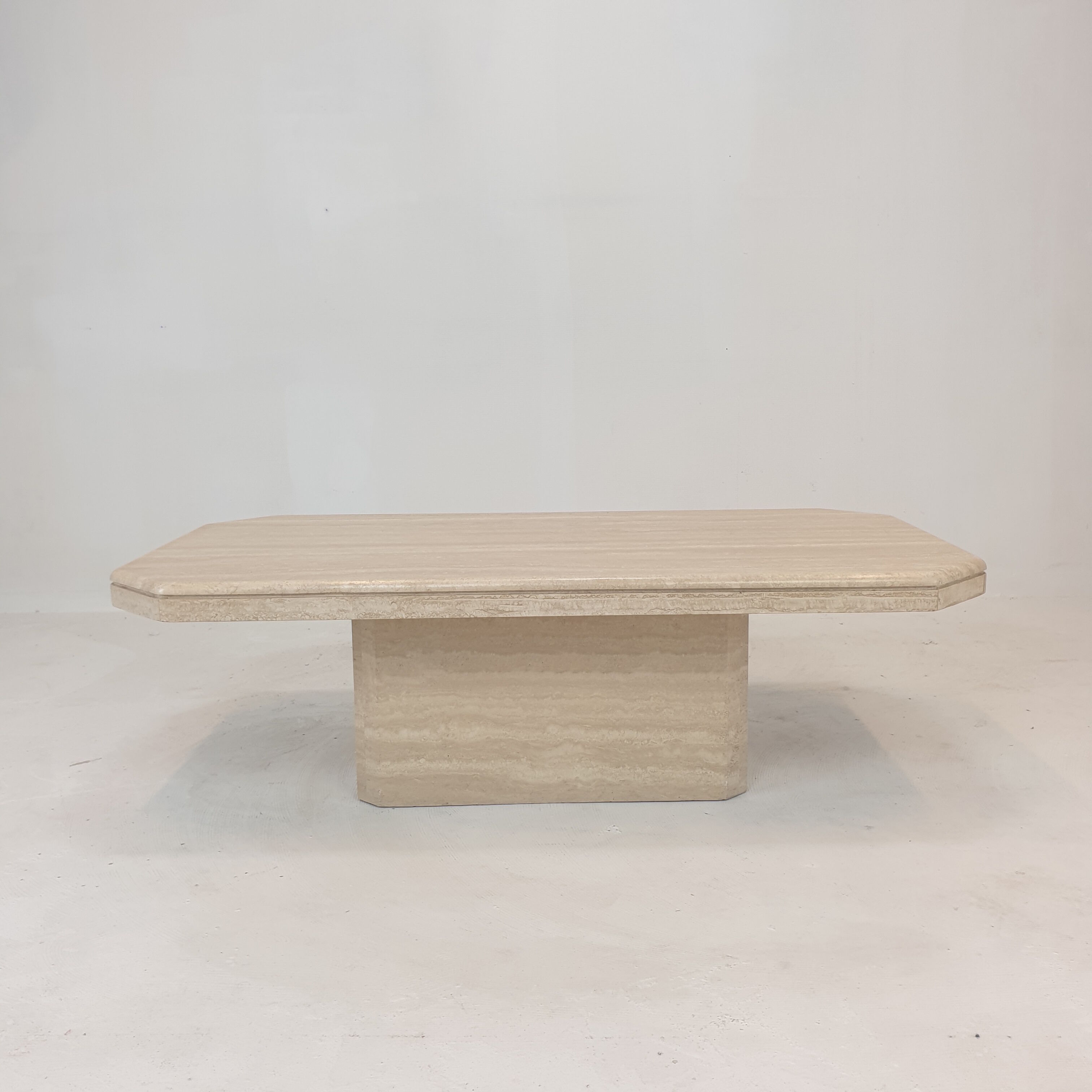 Italian travertine coffee table, 1980's