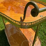 60s marquetry rolling bar trolley