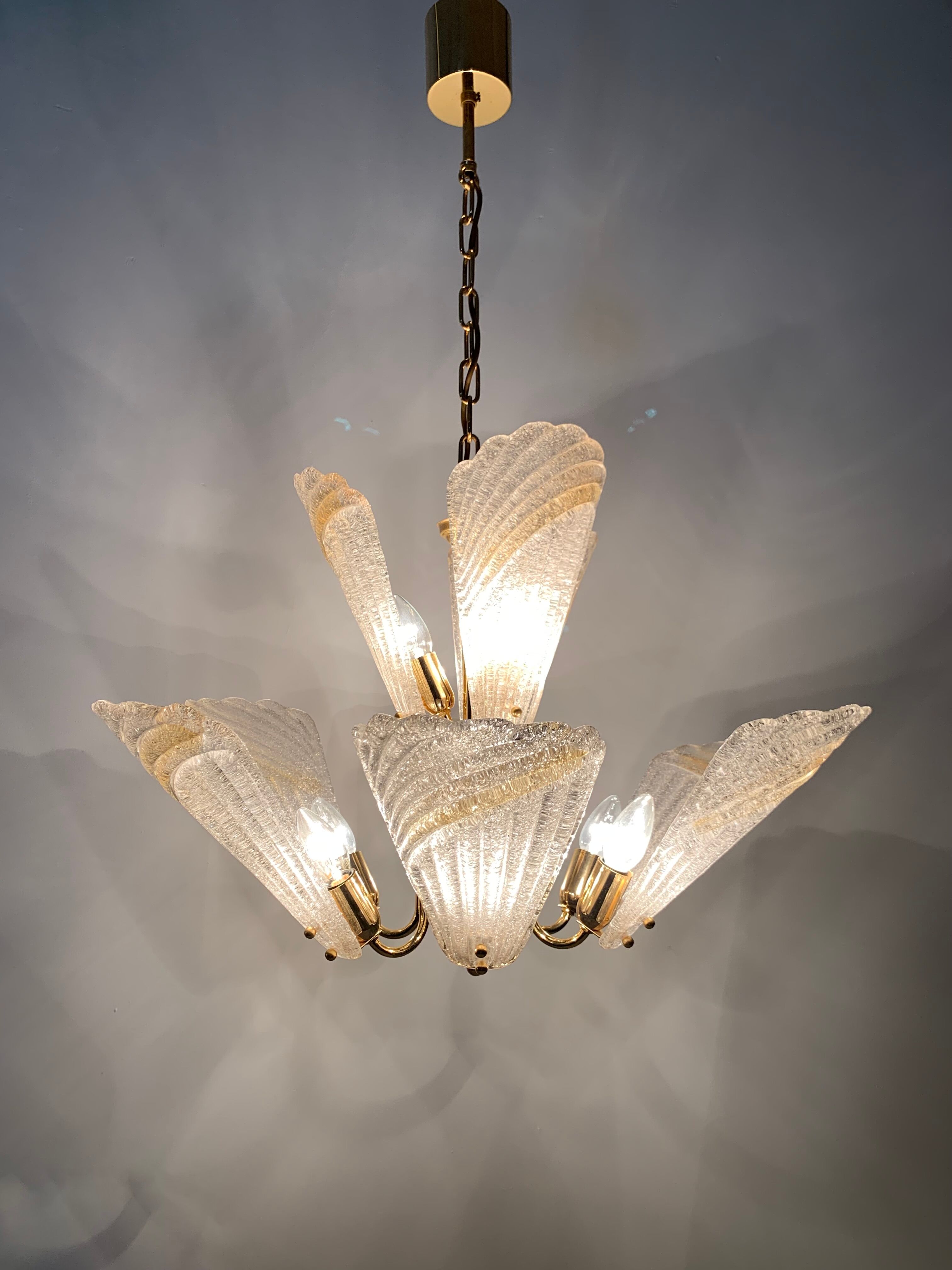 Italian murano glass chandelier hollywood regency design , 1970