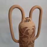Large vase in raw stoneware