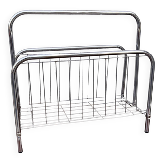 Modernist, metal newspaper holder, Sweden, 1980s.