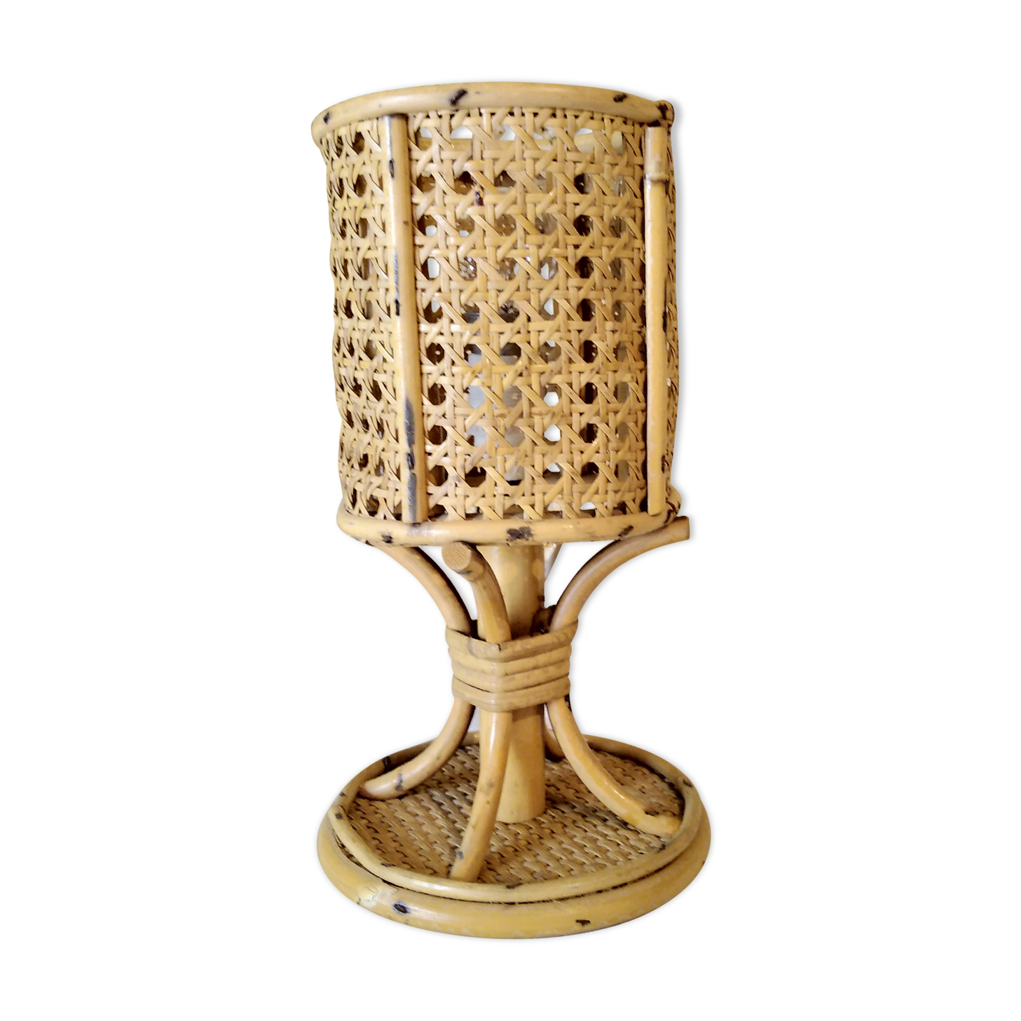 Rattan and caning lamp, 1960