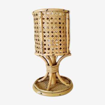 Rattan and caning lamp, 1960