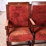 Velvet theater seat folding