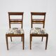 Pair of 1950s Czechoslovakian Refurbished Walnut Side Chairs in Floral Fabr