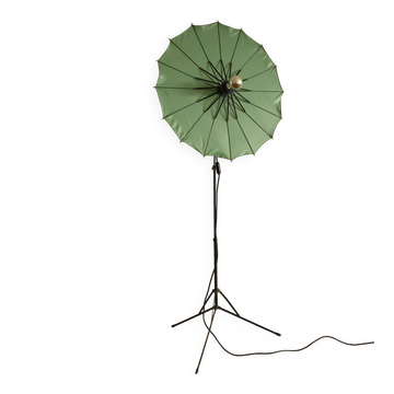 Green umbrella floor lamp