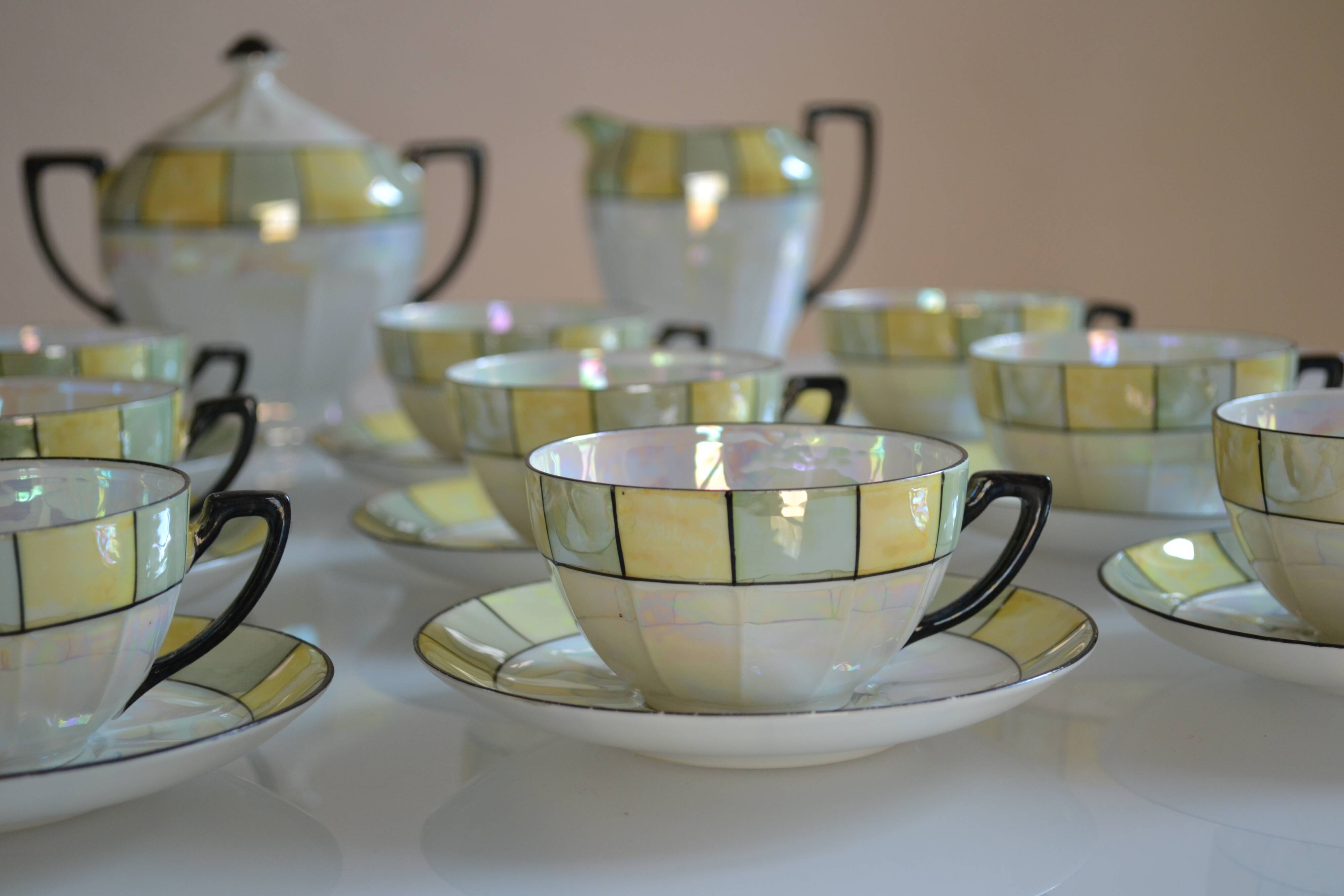 Art Deco porcelain tea or coffee set Czechoslovakia 1930
