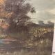 Oil on canvas sunset at the water's edge