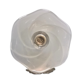 Pair of vintage rococo style sconces in patinated tin and frosted glass - 70's