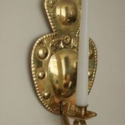 Pair of Swedish brass wall lights from the mid-century by S. Fong.