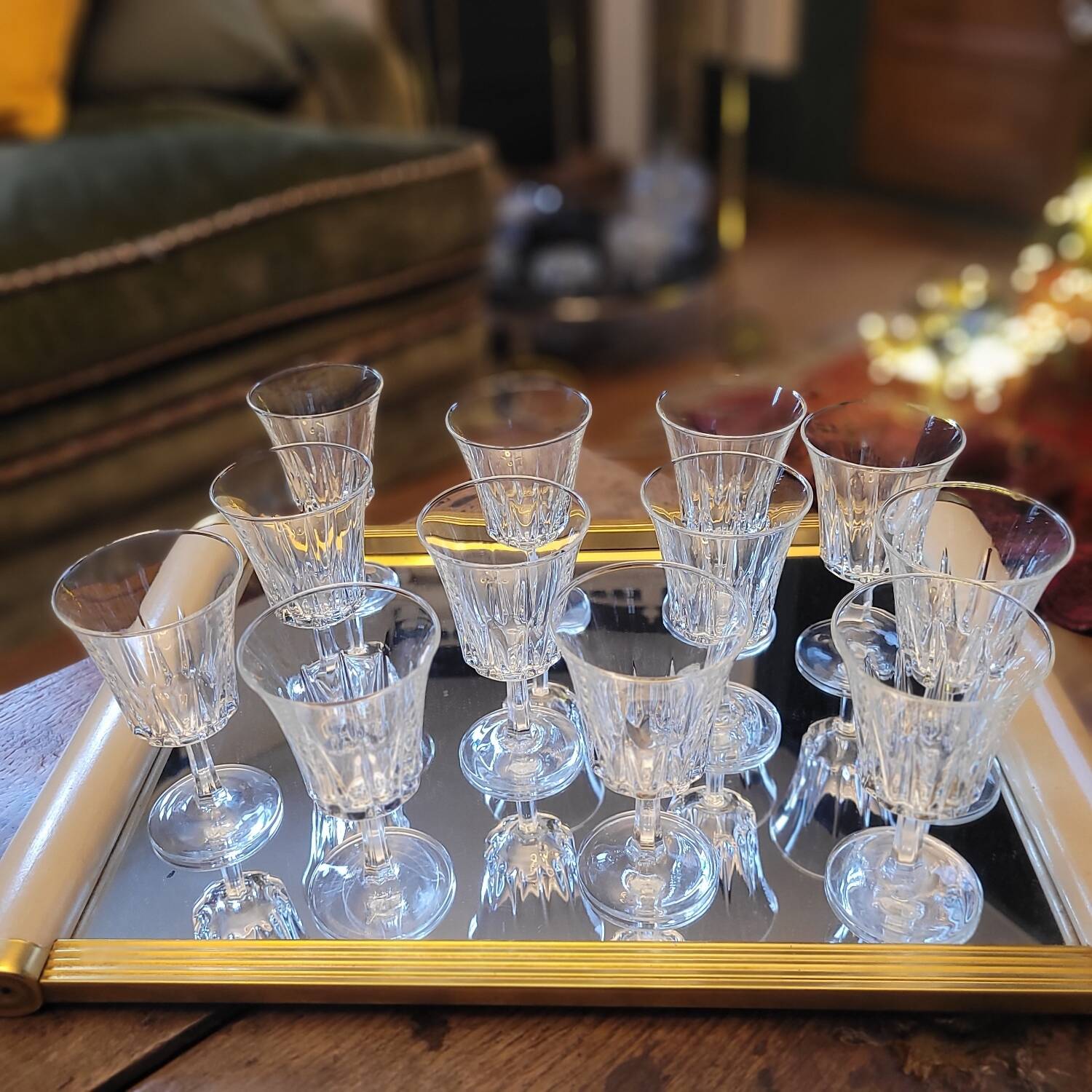 12 faceted stemmed glasses – 1970s 12 faceted stemmed glasses – year