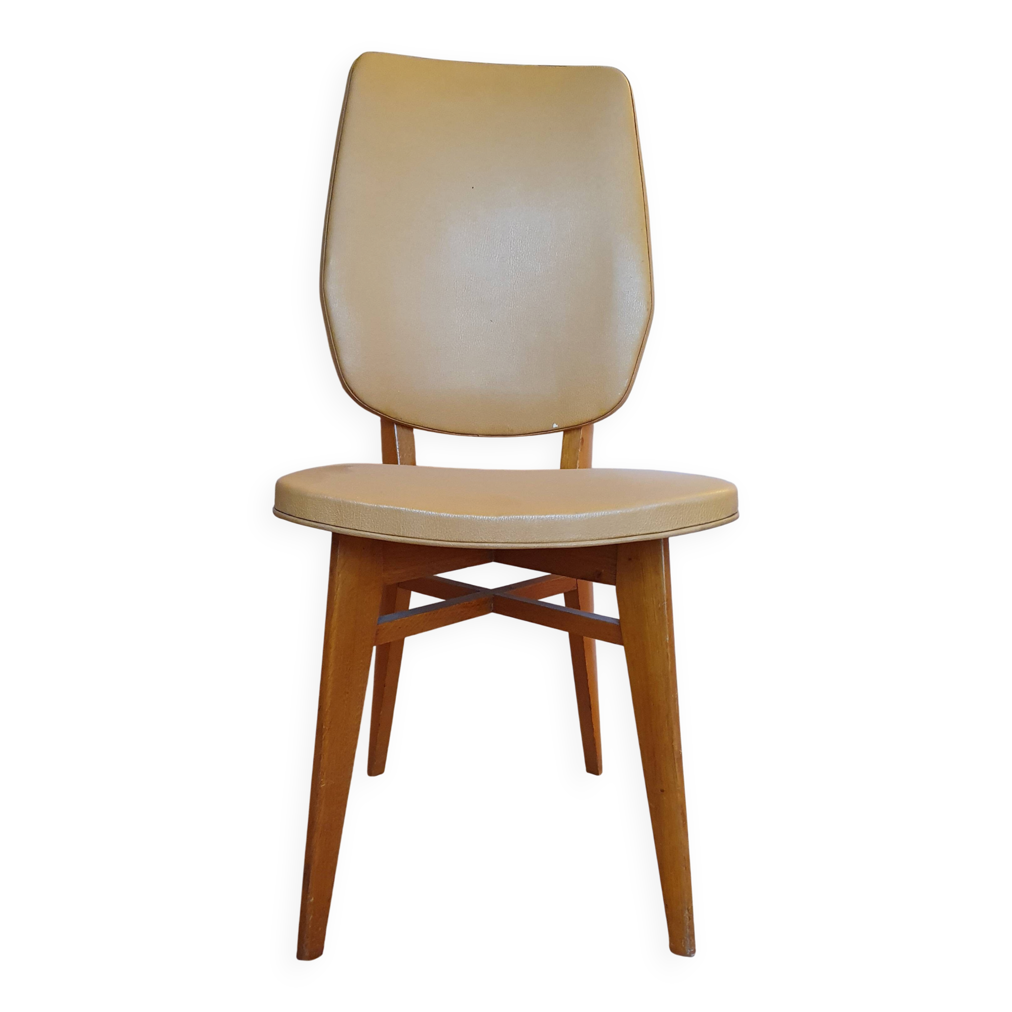 Scandinavian skai chairs with wooden splayed legs from the 1960s.