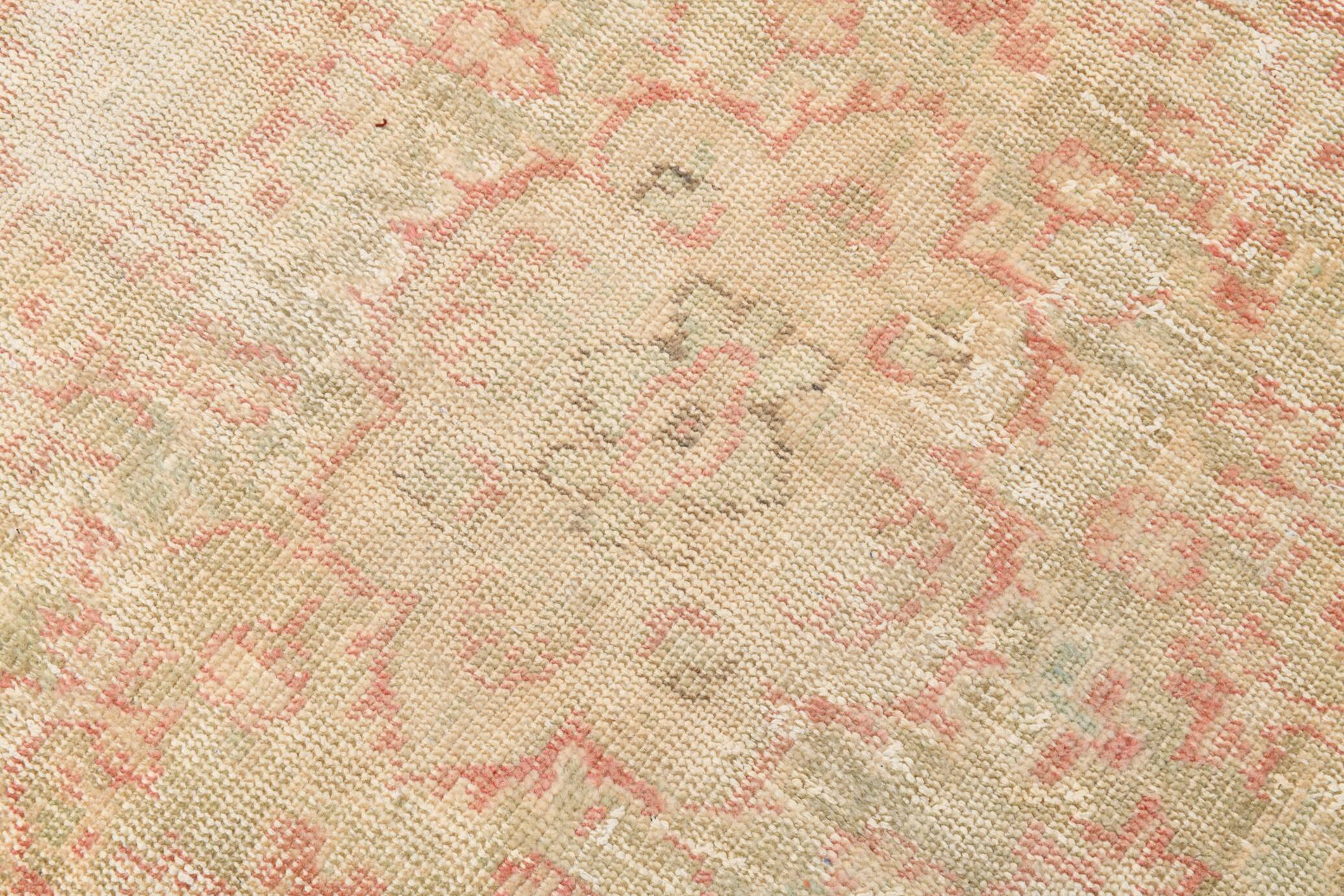 4x7 Red & Salmon Oriental Pattern Vintage Rug, 120x213Cm