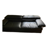 black leather sofa