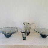 Mid-century collection of 4 sculptural pieces by Kosta Vicke Lindstrand, Sweden, 1950s.