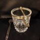Crystal ice bucket and stainless steel spoon
