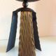 Brutalist candle holder tripod in golden metal / vintage 60s-70s