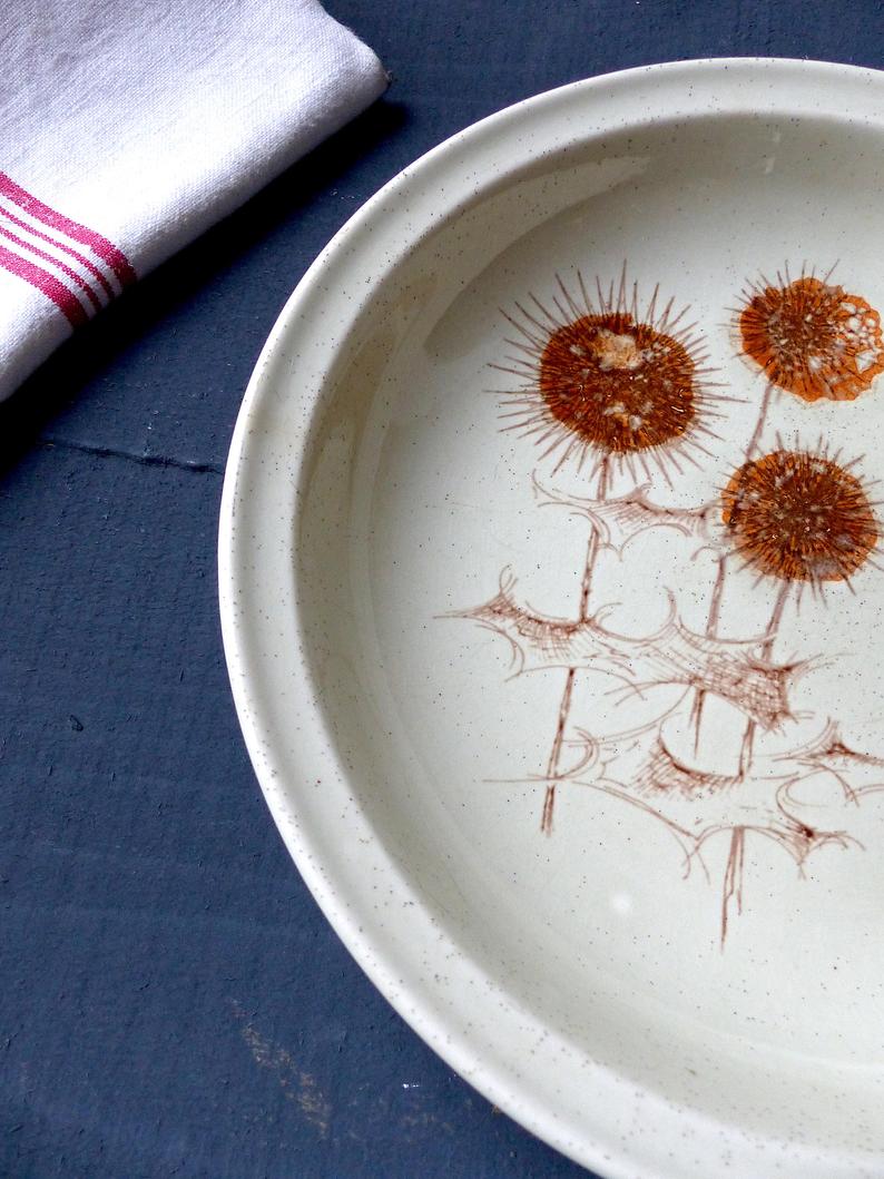 2 Old hollow plates Sarreguemines flowers faïence France