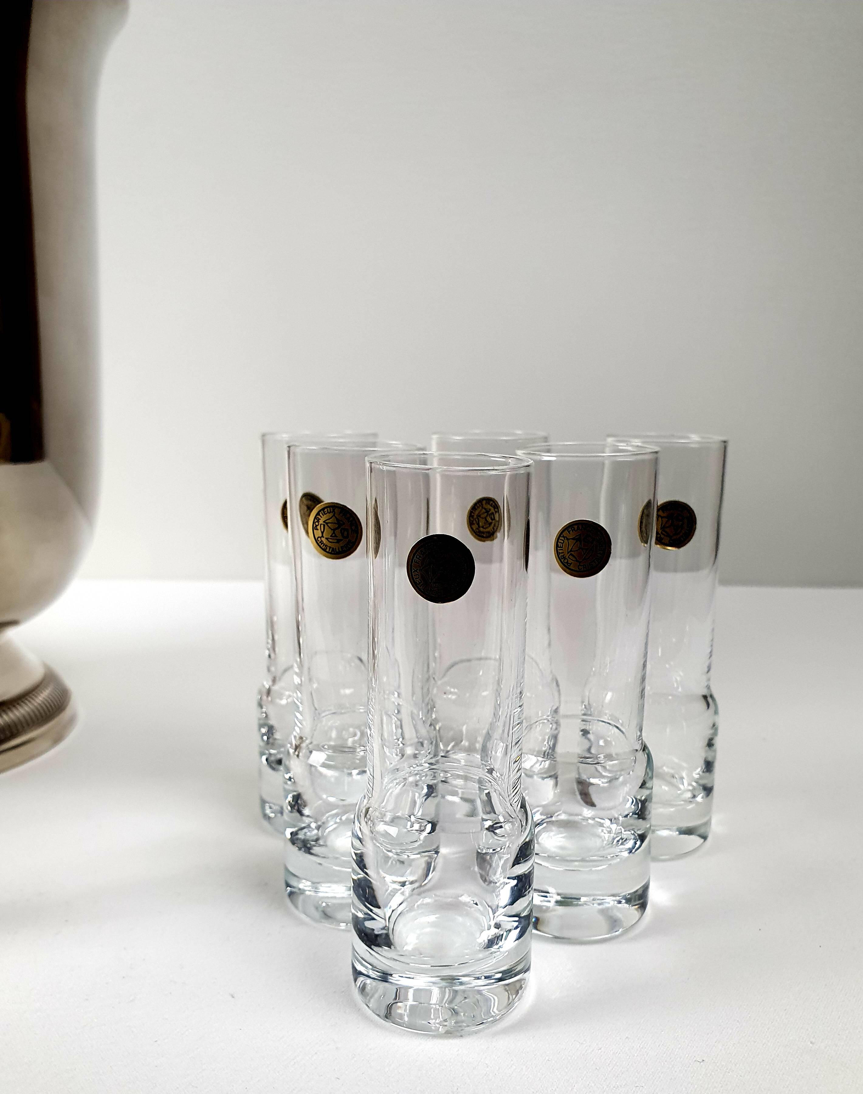 Vodka freshener with 6 glasses in Portieux crystal