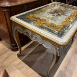 Glass églomisé center table