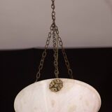 Liberty white alabaster chandelier, 1940s